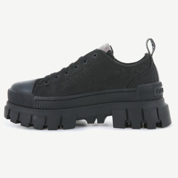 Palladium Black Chunky Platform Sneakers with Red Accent - Picture 9 of 10